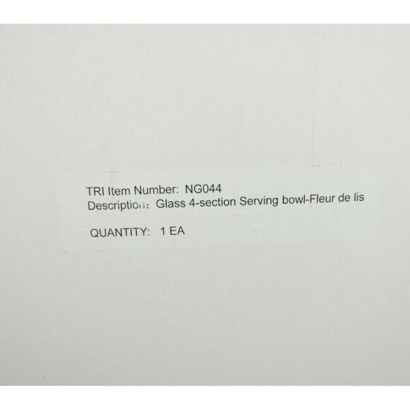 Thirstystone Fleur de Lis 4 Section 14 inch Glass Serving Dish New in Box - Picture 3 of 4